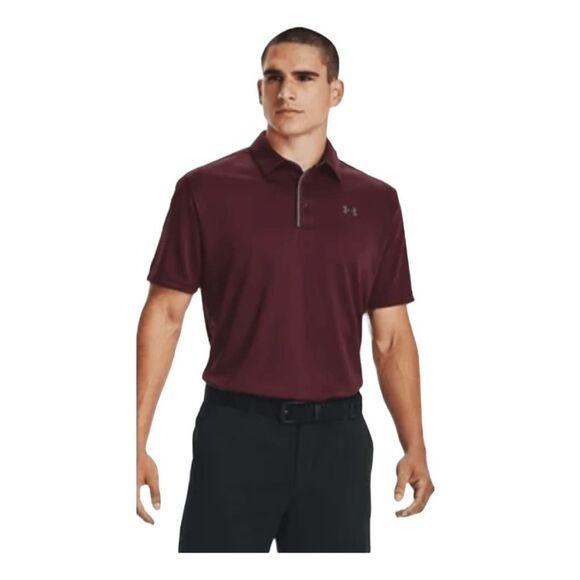 Under Armour The Performance Golf Tech Polo Shirt Maroon Knit Short Sleeve 3X - Picture 3 of 12